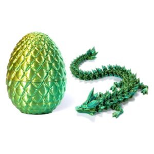 3D Printed Dragon Eggs with Dragon Inside, Home Office Decor Executive Desk Toys, Adults Fidget Toys Laser Yellow&green