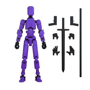 T13 3D Action Figure,Assembly Completed Dummy Nova Titan Lucky 13 Action Figure 3D Printed Multi-Jointed Movable Toy Purple